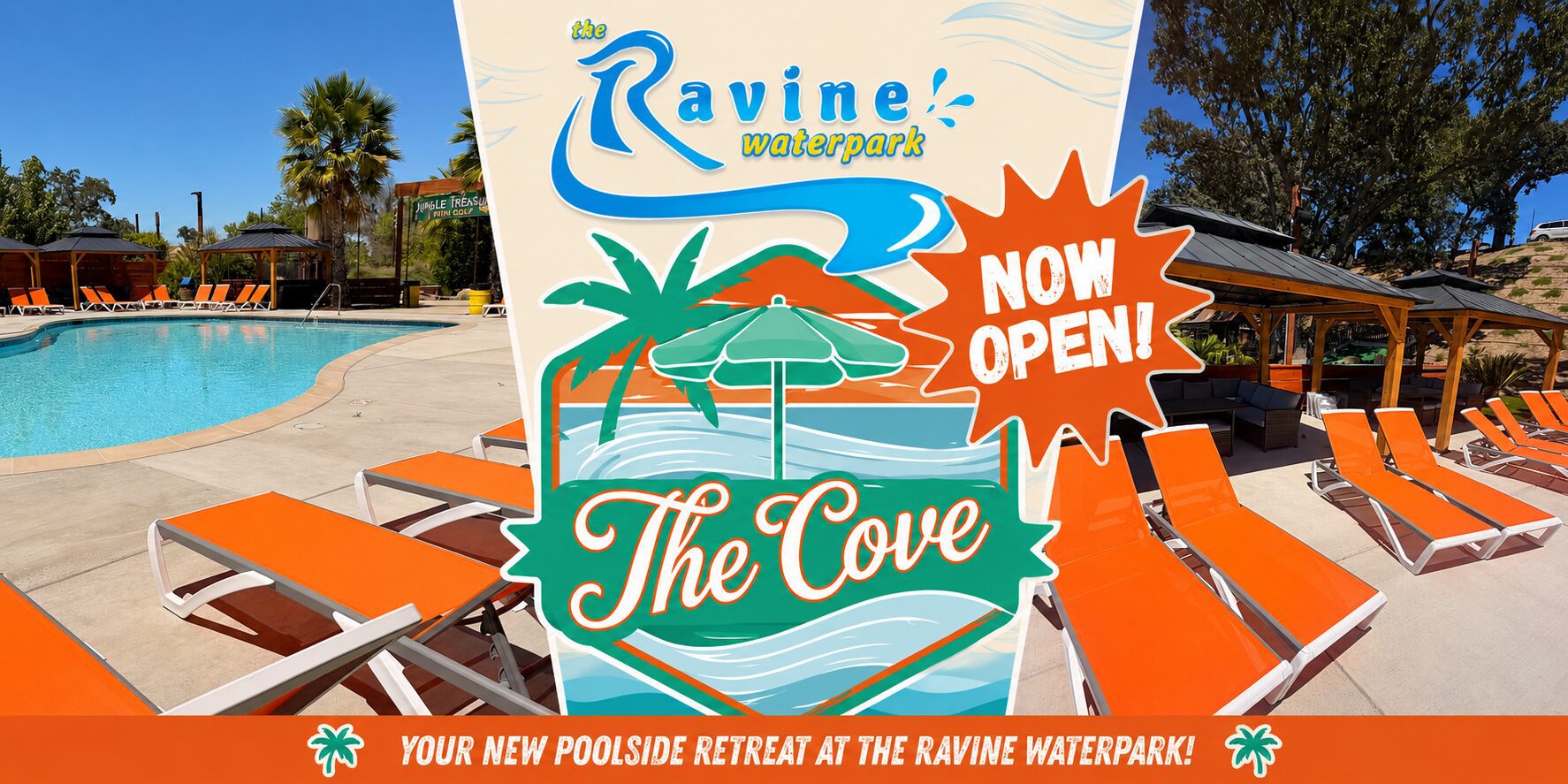Poolside retreat at The Ravine Waterpark.