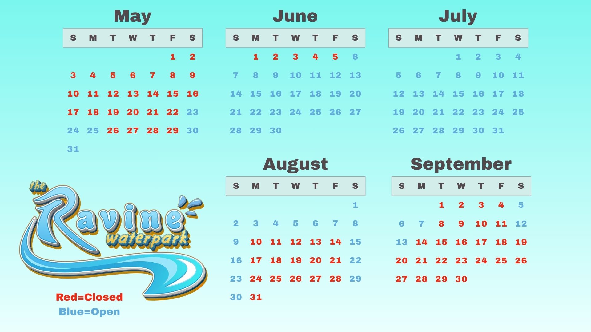 Ravine 2026-2027 Hours
